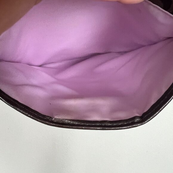 Coach Crossbody Bag Brown Sutton Swing Signature Fabric Vertical Hang Small - Picture 8 of 16